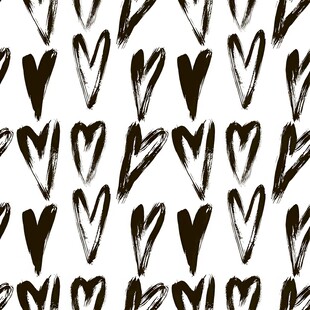 手绘爱心无缝图案背景