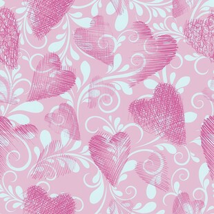 粉色爱心花纹浪漫图案