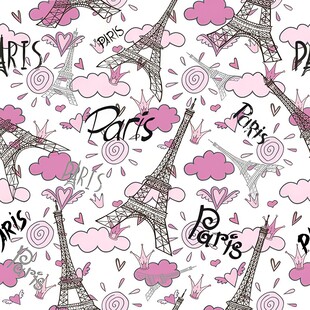 巴黎元素浪漫粉色图案