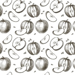 手绘水果图案无缝背景图