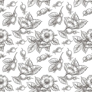 花卉图案无缝背景图