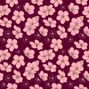 粉色花朵紫色背景图案