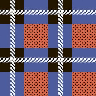 蓝棕格纹图案设计