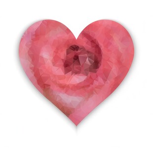 粉色心形水彩画图案