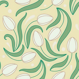 郁金香绿叶图案背景设计