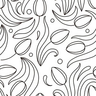 简约线条花卉图案设计