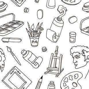 手绘艺术用品集合