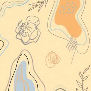 抽象花卉线条装饰图案