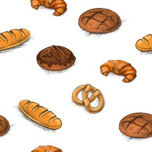 多样烘焙面包插画