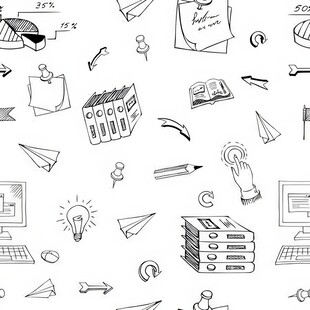 手绘学习办公元素图案