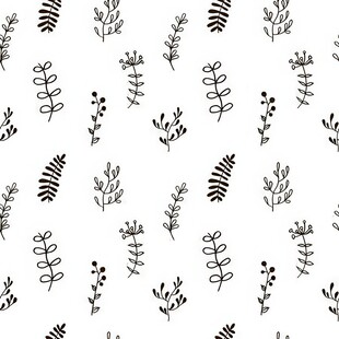 简约黑白植物图案背景