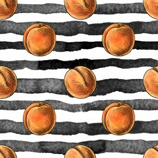 条纹背景上的橙色圆形图案