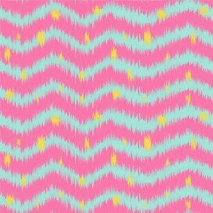 粉色蓝绿波浪纹几何图案四方连续