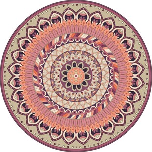 圆形曼陀罗花纹精美图案