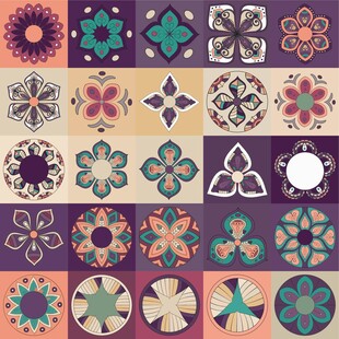 多彩几何花纹图案集合
