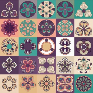 多彩复古几何图案集合