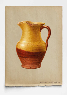 古董 单耳陶土罐