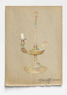 复古金器宽底蜡烛摆台