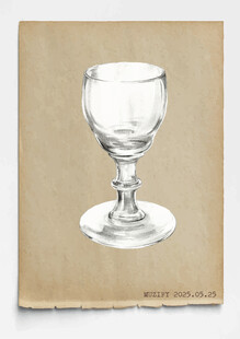 复古玻璃杯 图稿