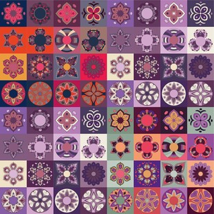 多彩几何图案拼接装饰图