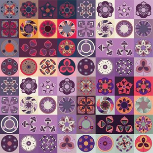 紫色系几何图案拼接背景