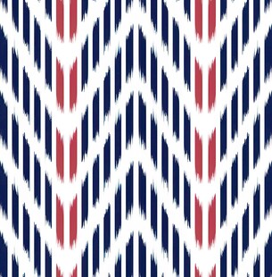 蓝白红锯齿条纹几何图案