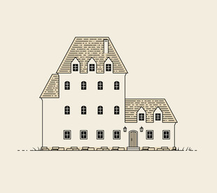 简约风格的多层白色建筑