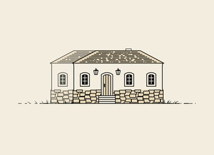 简约手绘风格的独栋小房子