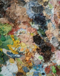 多彩颜料混合艺术画面