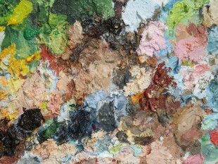 多彩油画调色板颜料纹理