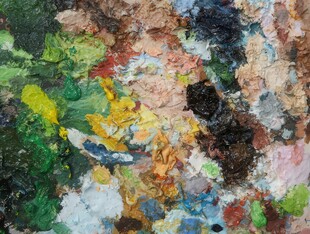 多彩油画颜料调色板