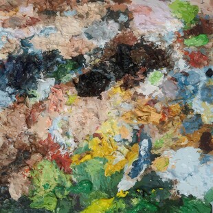 多彩油画调色板纹理