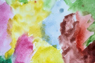 多彩水彩抽象画作