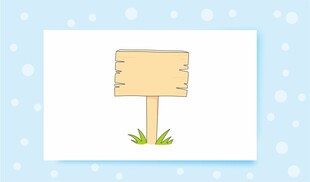 空白指示牌插画