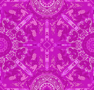 紫色对称花纹图案设计