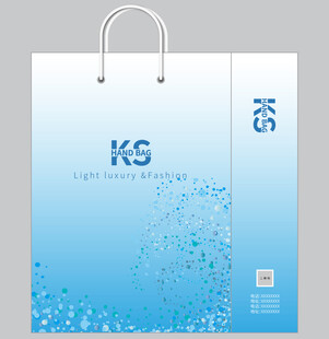 蓝色渐变手提袋设计