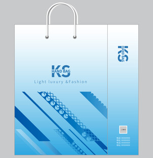 蓝色简约手提袋设计图