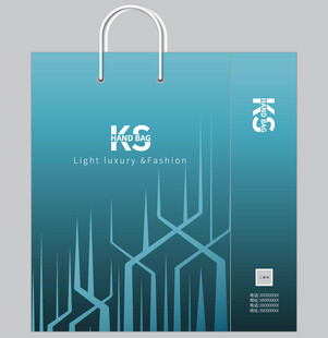 蓝色科技风手提袋设计