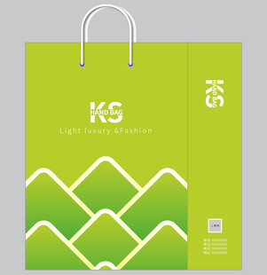 绿色渐变手提袋设计