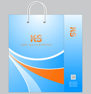 蓝色时尚手提袋设计