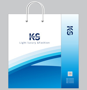 蓝白手提袋设计