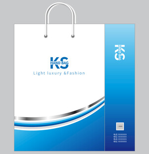 蓝白手提袋设计