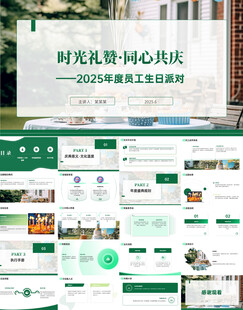 企业员工生日会PPT模板