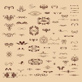 复古装饰花纹设计素材