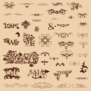 复古装饰性花纹设计元素