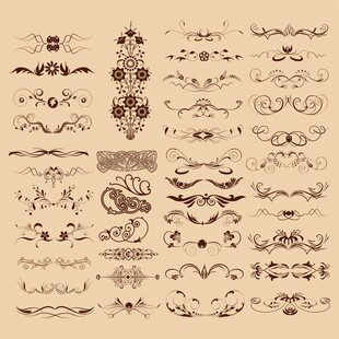 复古装饰花纹设计素材