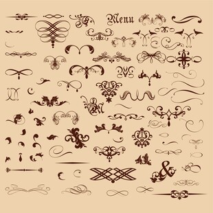 复古装饰性花纹设计元素