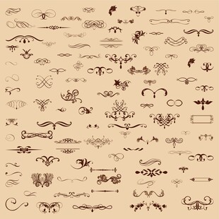 复古装饰元素矢量图案集