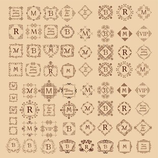 复古几何图案设计元素集