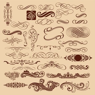 复古装饰花纹设计素材